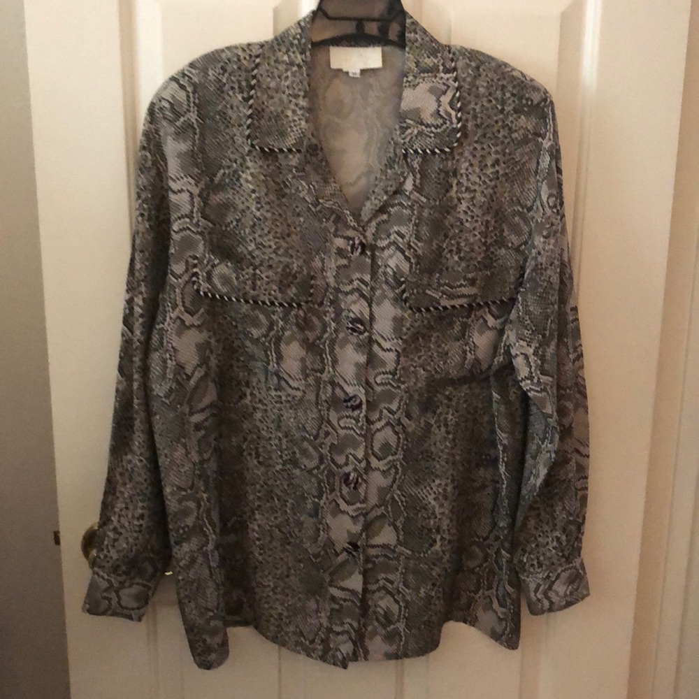 Cache snakeskin print blouse